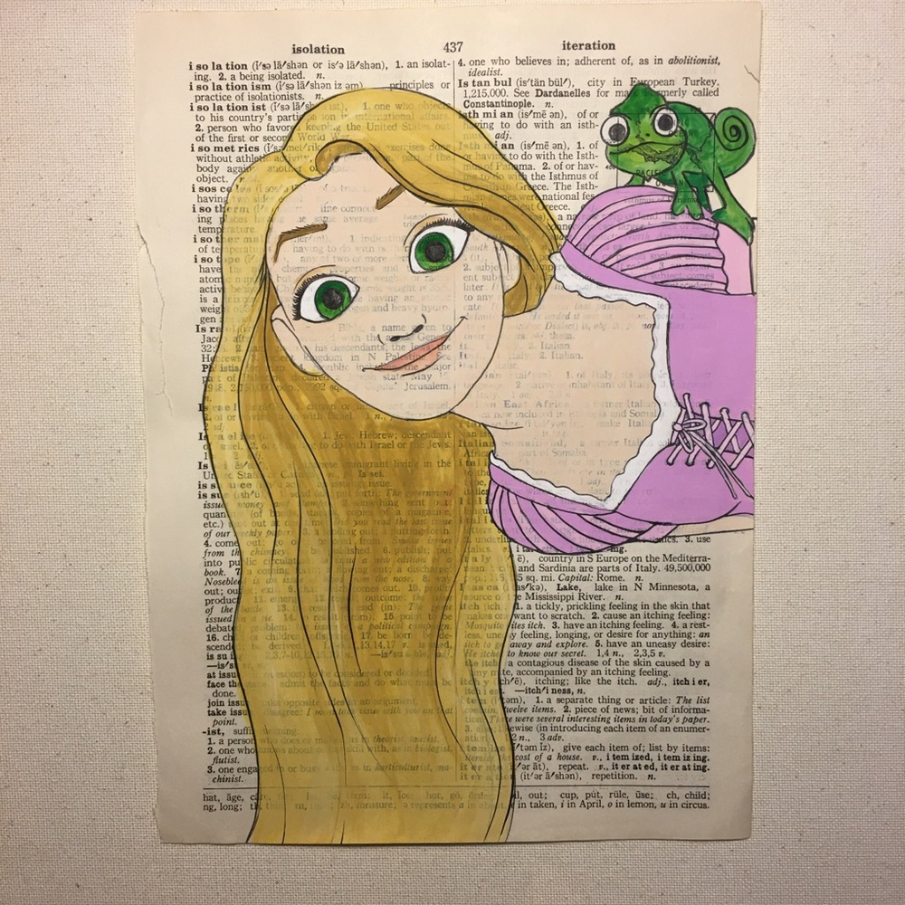 Rapunzel from Tangled painting